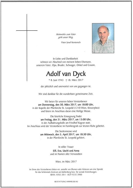 Erinnerungsbild für Adolf van Dyck