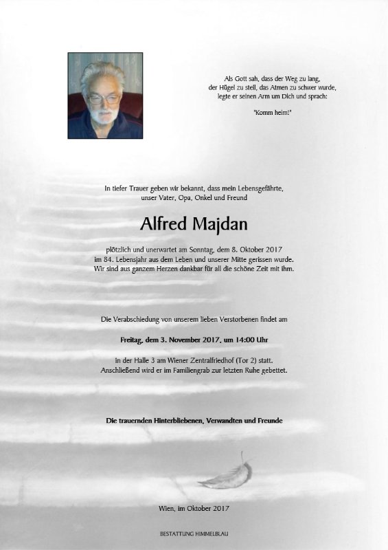 Erinnerungsbild für Alfred Franz Majdan