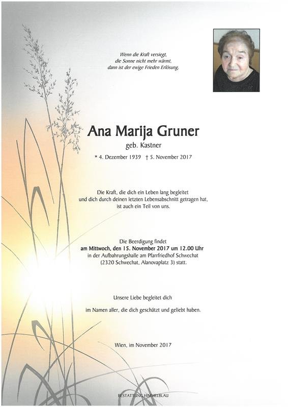 Erinnerungsbild für Ana Marija Gruner