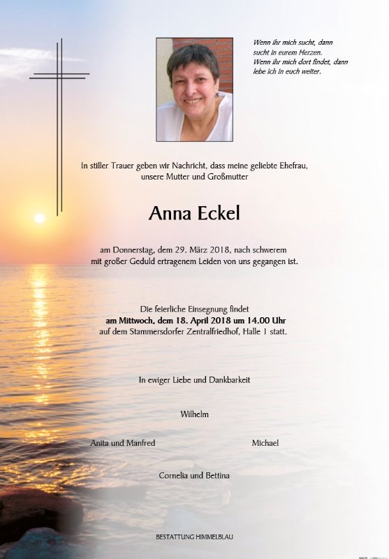 Erinnerungsbild für Anna Eckel