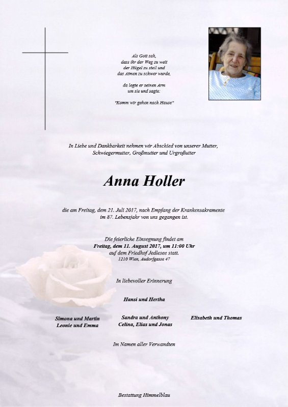 Erinnerungsbild für Anna Holler
