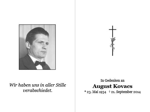 Erinnerungsbild für August Kovacs