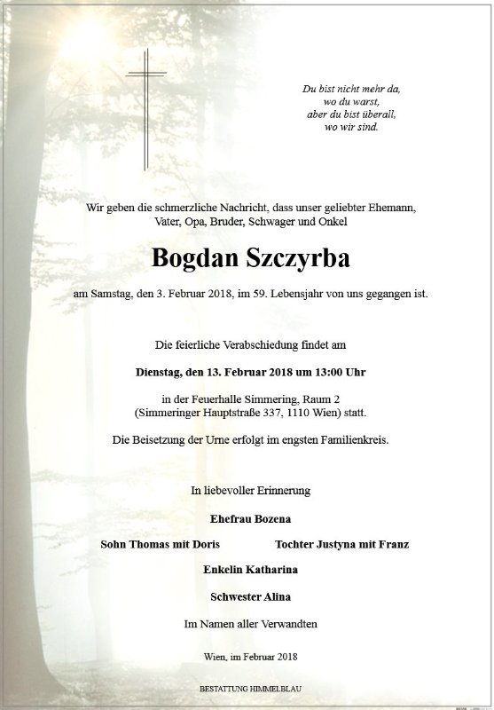 Erinnerungsbild für Bogdan Szczyrba