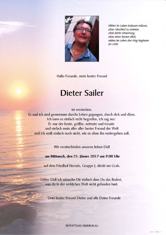Erinnerungsbild für Dieter Sailer