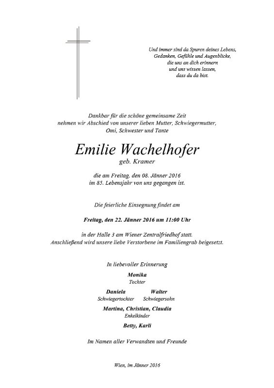 Erinnerungsbild für Emilie Wachelhofer