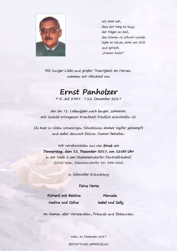 Erinnerungsbild für Ernst Panholzer