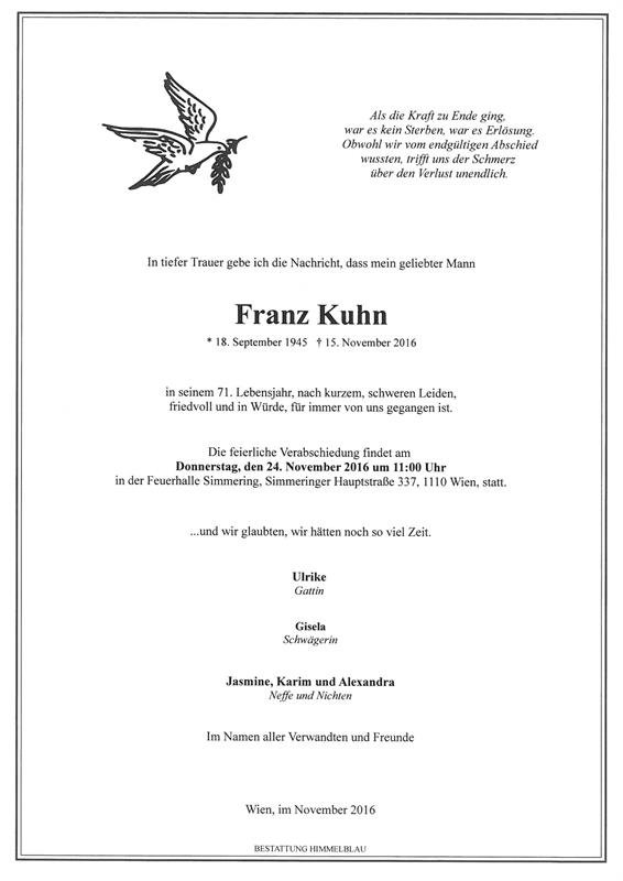 Erinnerungsbild für Franz Kuhn