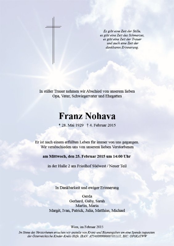 Erinnerungsbild für Ing. Franz Nohava