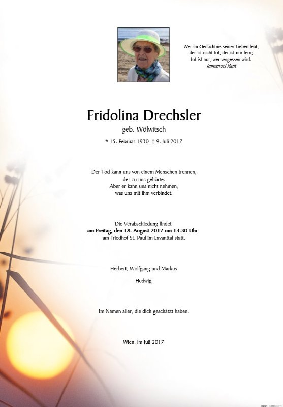 Erinnerungsbild für Fridolina Drechsler