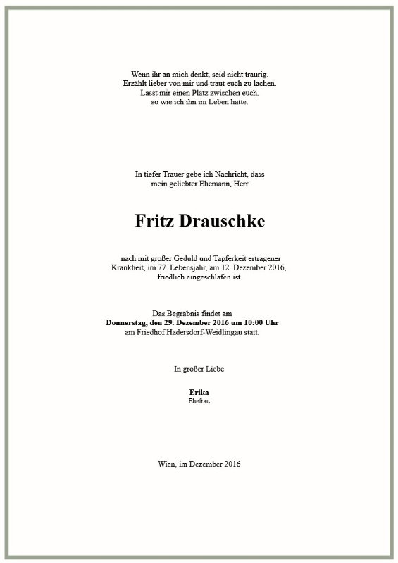 Erinnerungsbild für Friedrich Drauschke