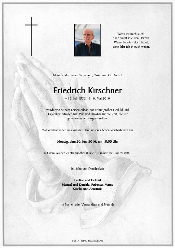 Erinnerungsbild für Friedrich Kirschner