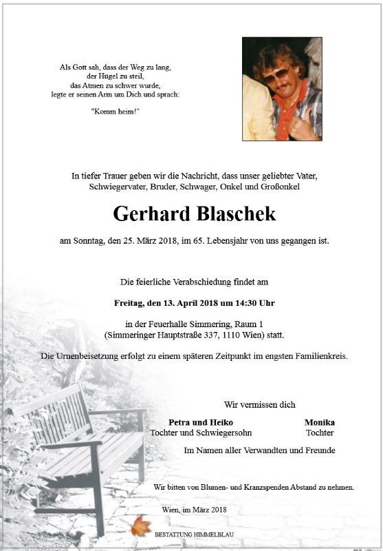 Erinnerungsbild für Gerhard Blaschek