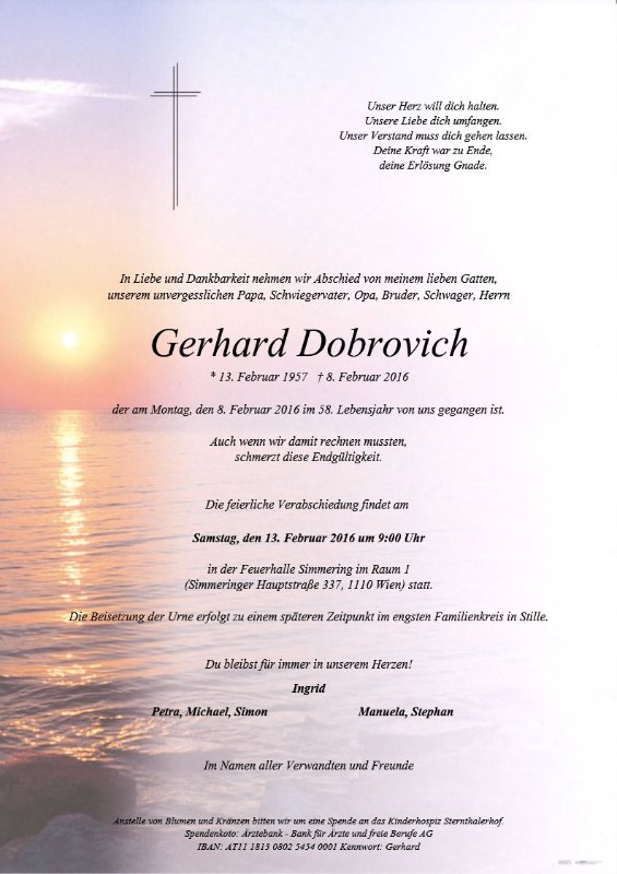 Erinnerungsbild für Gerhard Dobrovich