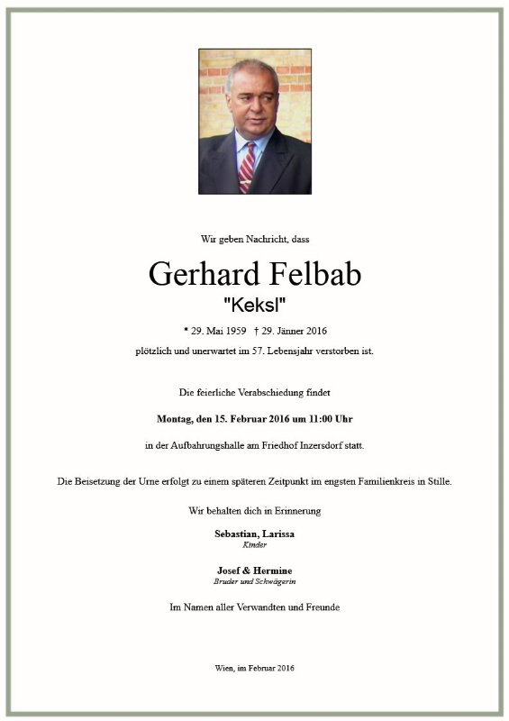 Erinnerungsbild für Gerhard Felbab