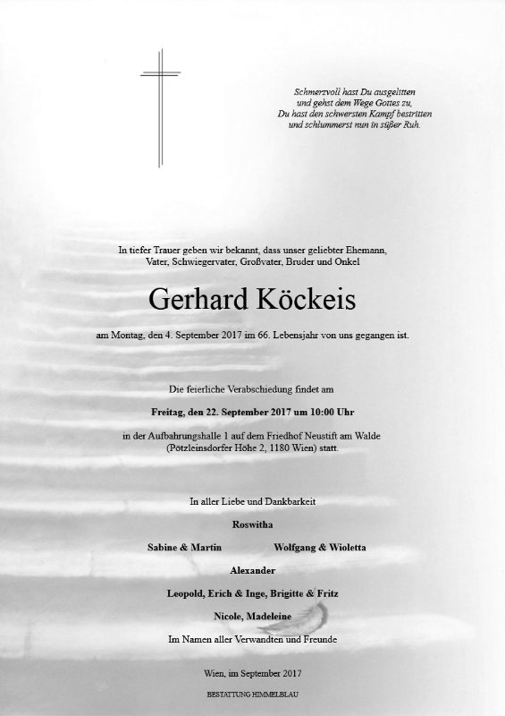 Erinnerungsbild für Gerhard Köckeis