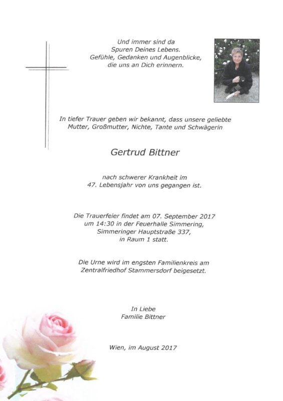 Erinnerungsbild für Gertrud Bittner