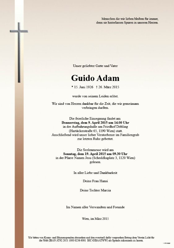 Erinnerungsbild für Guido Adam