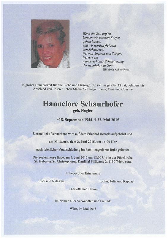 Erinnerungsbild für Hannelore Schaurhofer