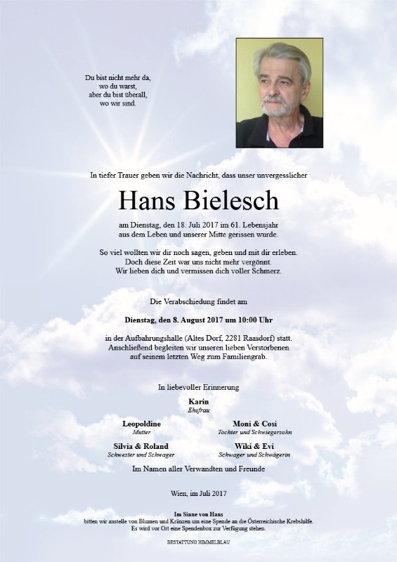Erinnerungsbild für Hans Bielesch