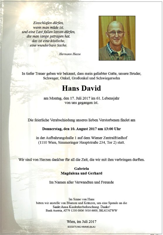Erinnerungsbild für Hans David