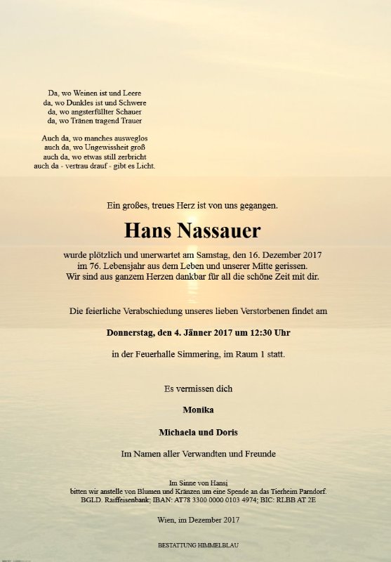 Erinnerungsbild für Hans Nassauer
