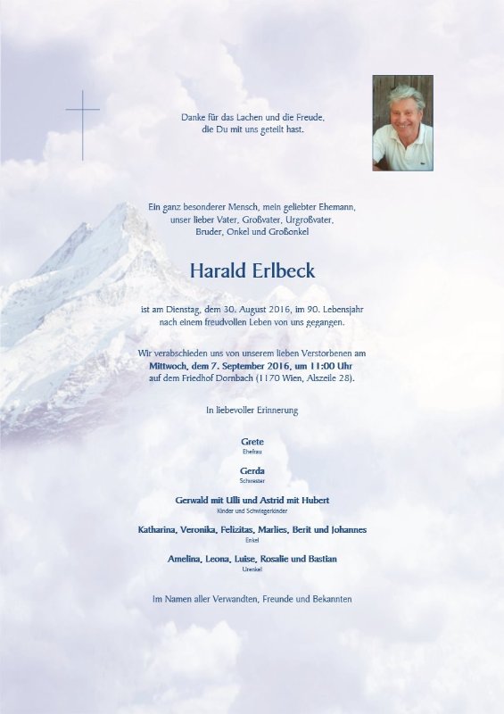 Erinnerungsbild für Harald Erlbeck