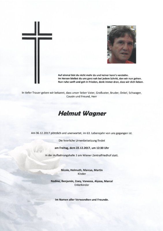 Erinnerungsbild für Helmut Gustav Wagner