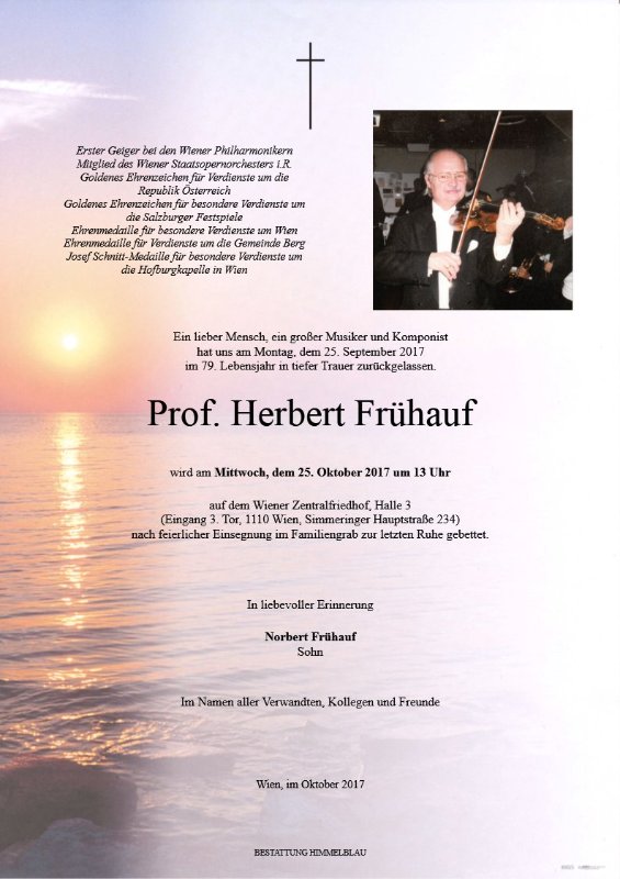 Erinnerungsbild für Prof. Herbert Frühauf