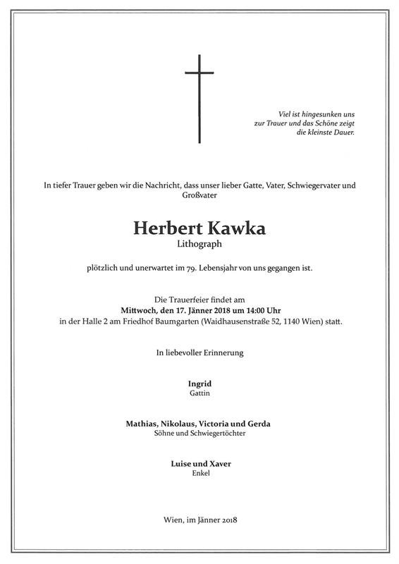 Erinnerungsbild für Herbert Kawka