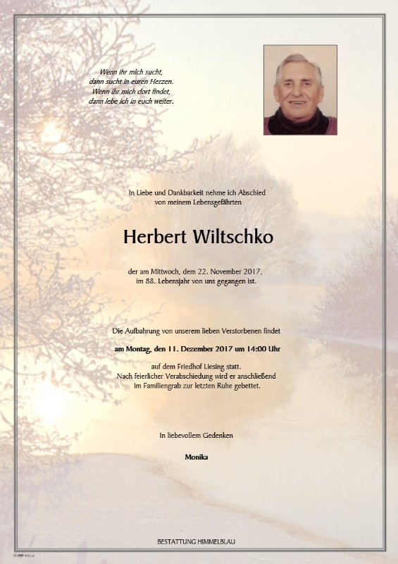 Erinnerungsbild für Herbert Wiltschko