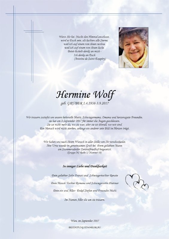 Erinnerungsbild für Hermina Wolf