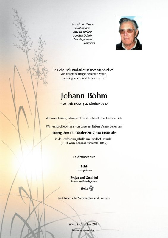 Erinnerungsbild für Johann Böhm