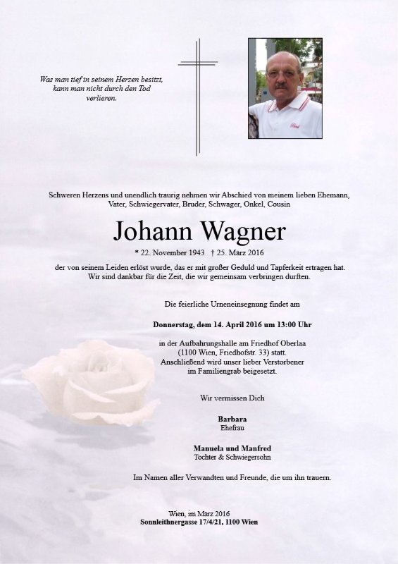 Erinnerungsbild für Johann Wagner