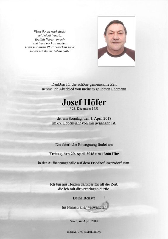 Erinnerungsbild für Josef Höfer