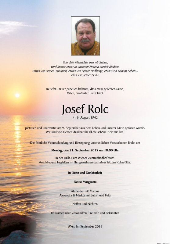 Erinnerungsbild für Josef Rolc