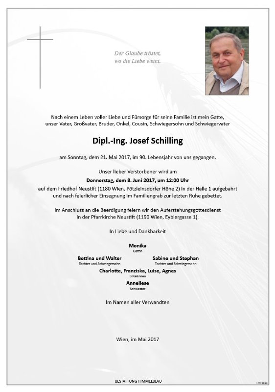 Erinnerungsbild für Dipl.-Ing. Josef Schilling