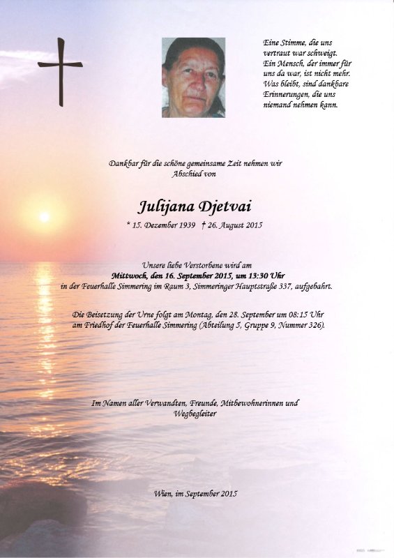 Erinnerungsbild für Julijana Djetvai