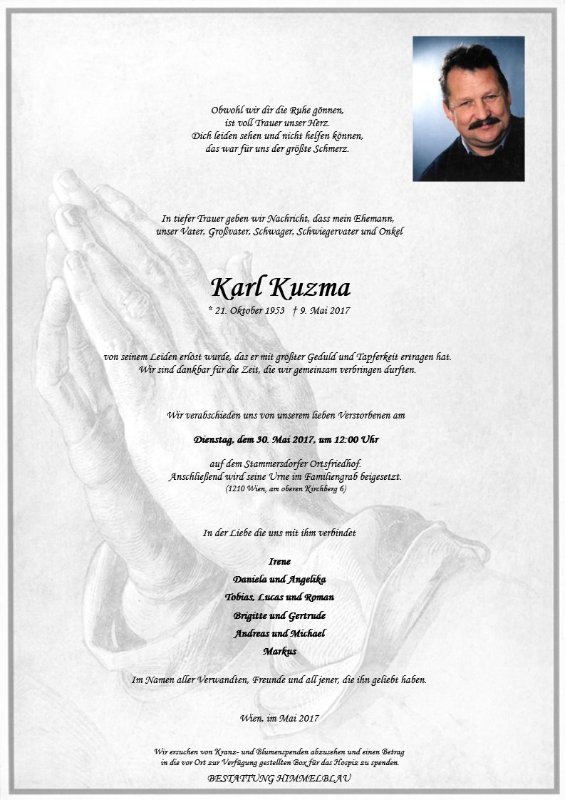 Erinnerungsbild für Karl Kuzma