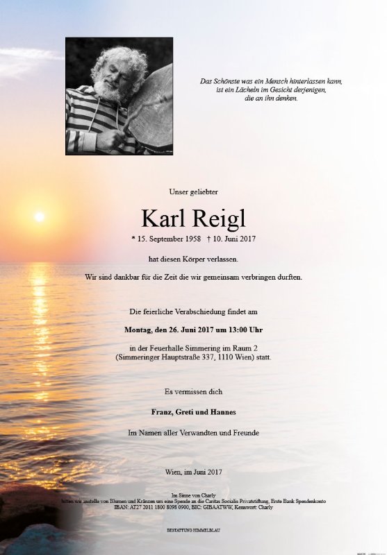 Erinnerungsbild für Karl Reigl