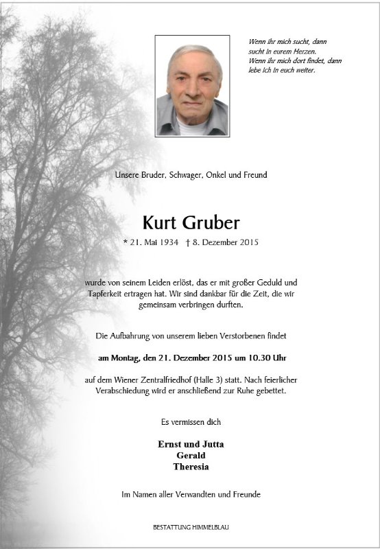 Erinnerungsbild für Kurt Gruber