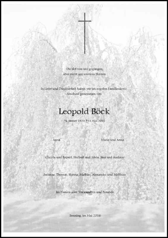 Erinnerungsbild für Leopold Böck