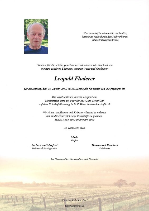 Erinnerungsbild für Leopold Floderer