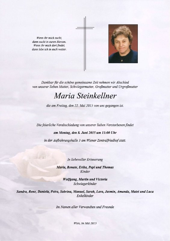 Erinnerungsbild für Maria Steinkellner