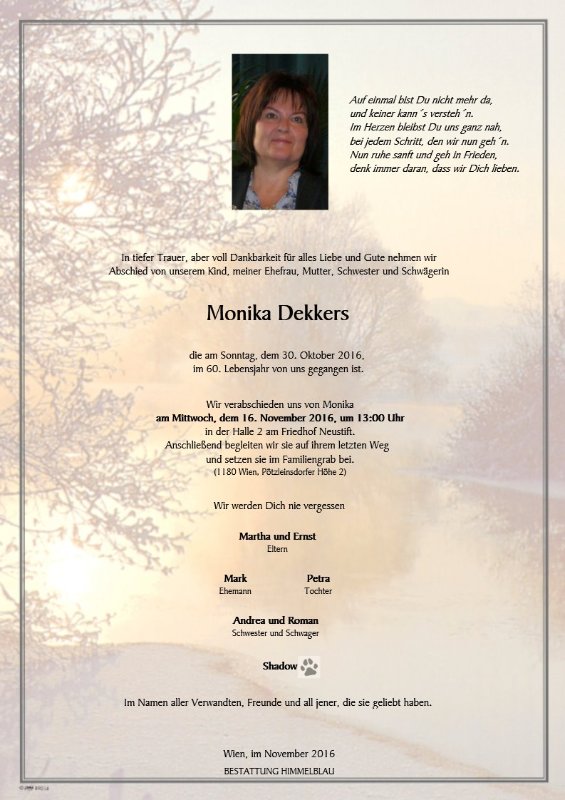 Erinnerungsbild für Monika Dekkers