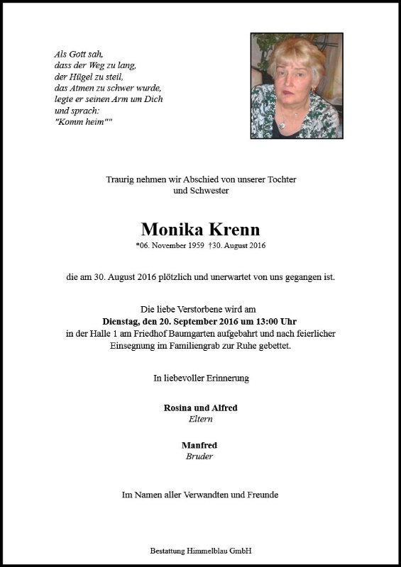 Erinnerungsbild für Monika Krenn
