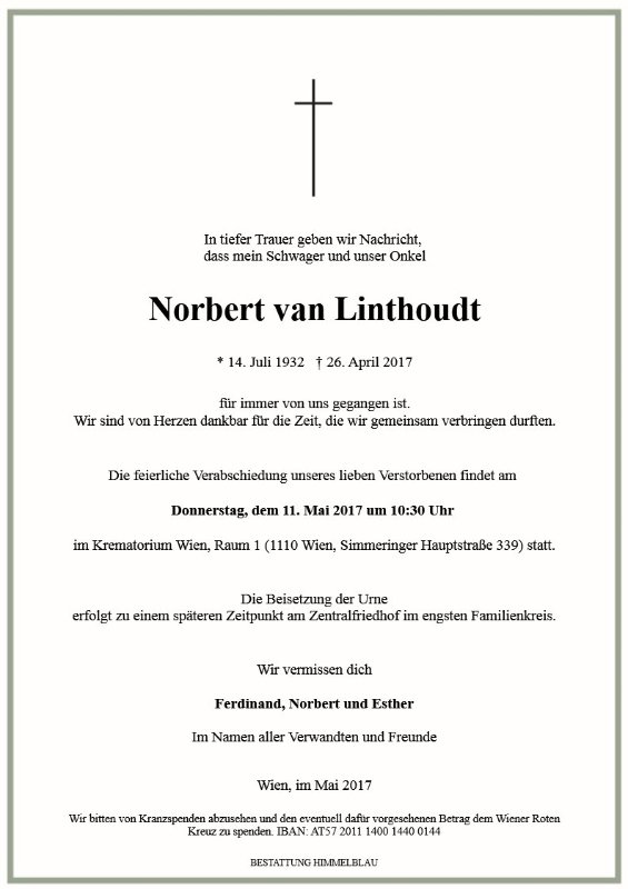 Erinnerungsbild für Norbert van Linthoudt