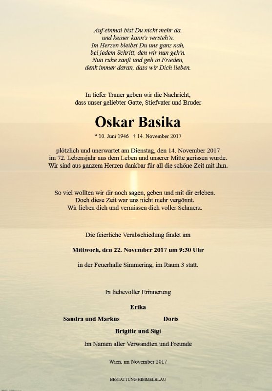Erinnerungsbild für Oskar Basika