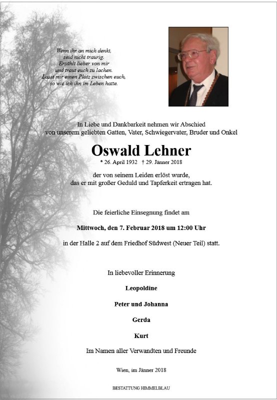 Erinnerungsbild für Oswald Lehner