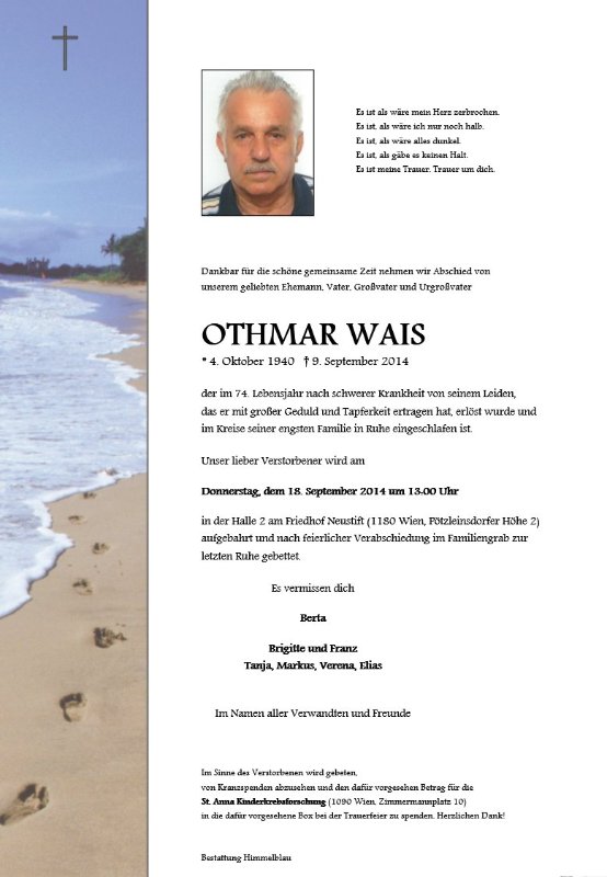 Erinnerungsbild für Othmar Wais