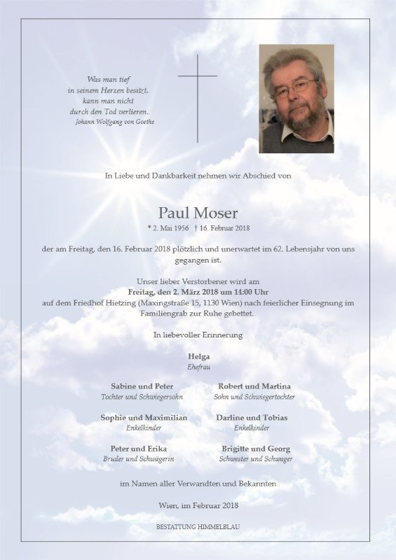Erinnerungsbild für Paul Moser